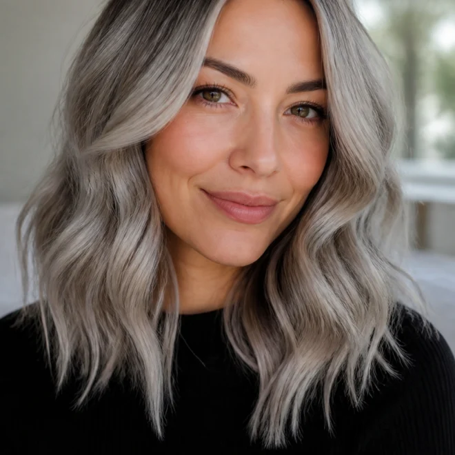 25 Silver Hair Color Ideas for Round Faces
