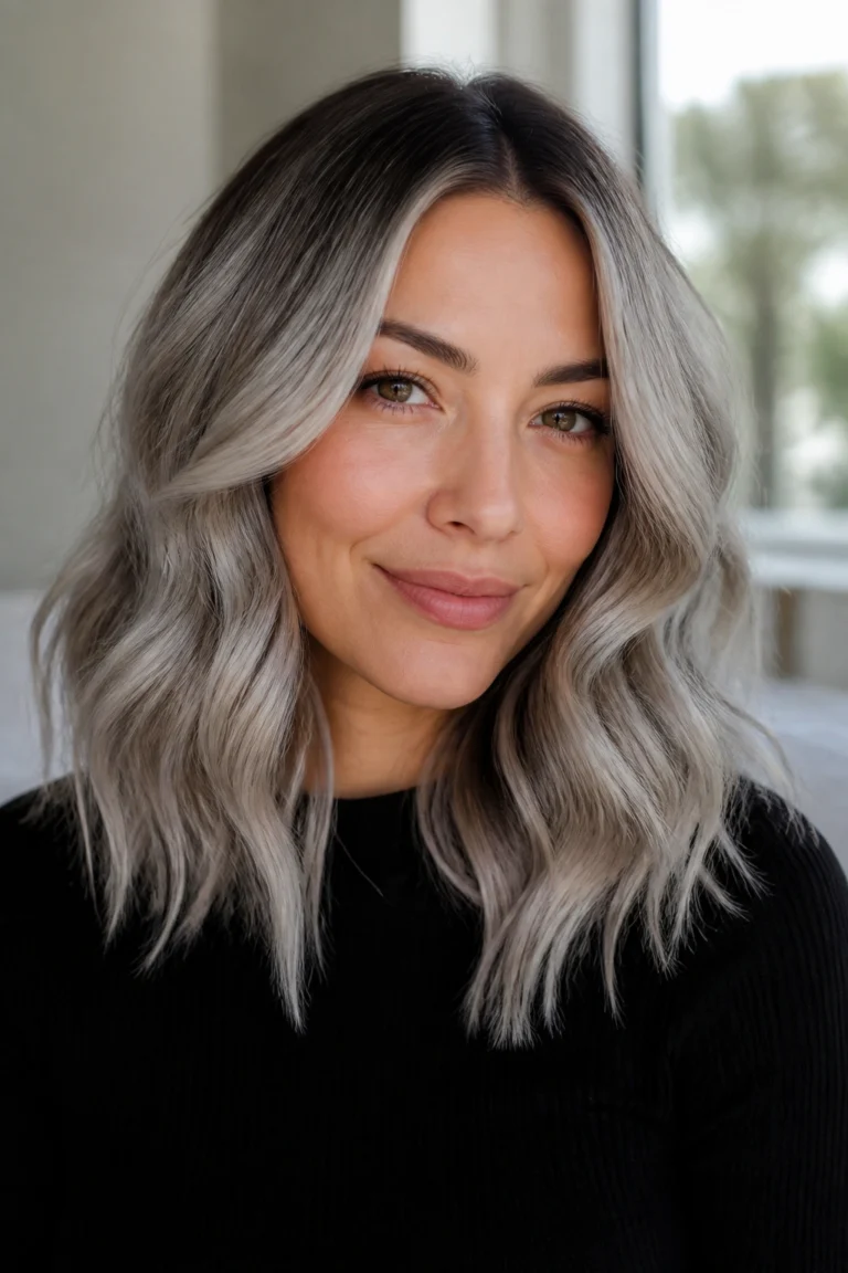 25 Silver Hair Color Ideas for Round Faces