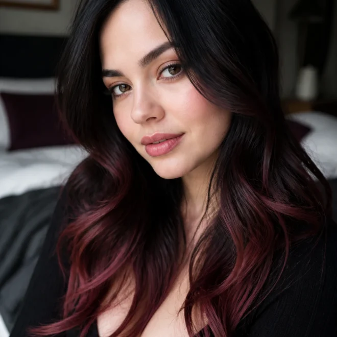 25 Black Red Hair Color Ideas for Round Faces