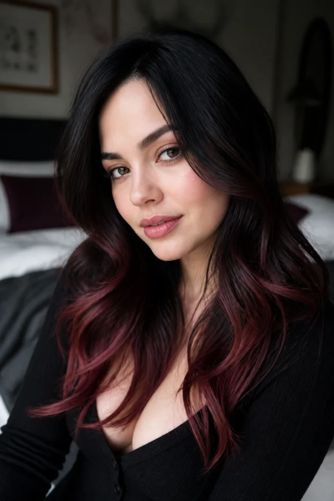 25 Black Red Hair Color Ideas for Round Faces