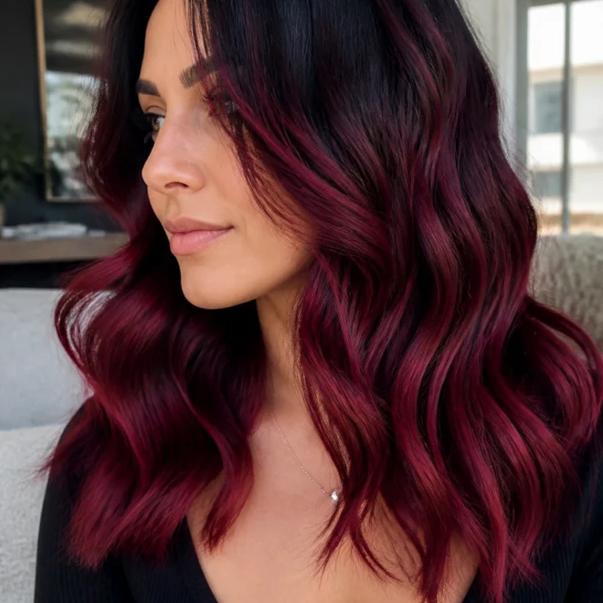 25 Black Red Hair Color Ideas for Cool Skin Tones