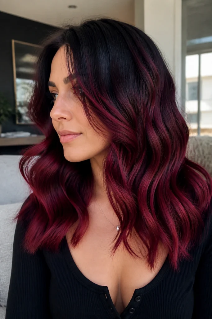 25 Black Red Hair Color Ideas for Cool Skin Tones