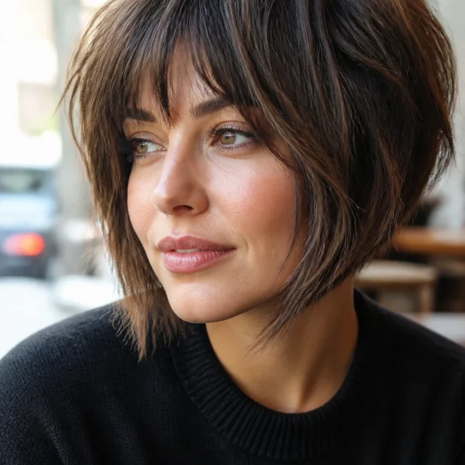30 Inverted Hairstyles for Round Faces