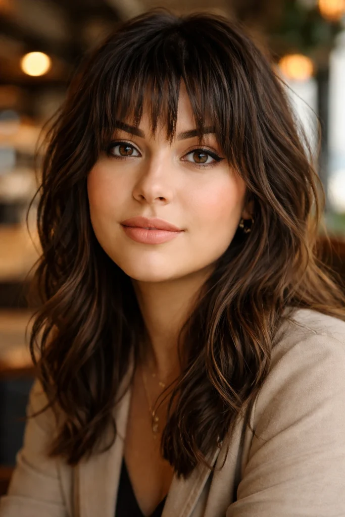 28 Textured Bangs Ideas for Round Faces