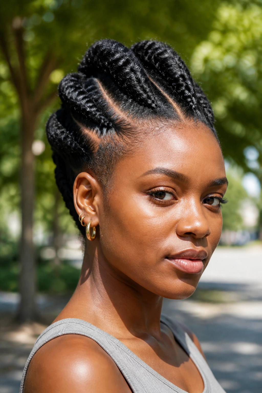 Jumbo flat-twist Mohawk on real woman