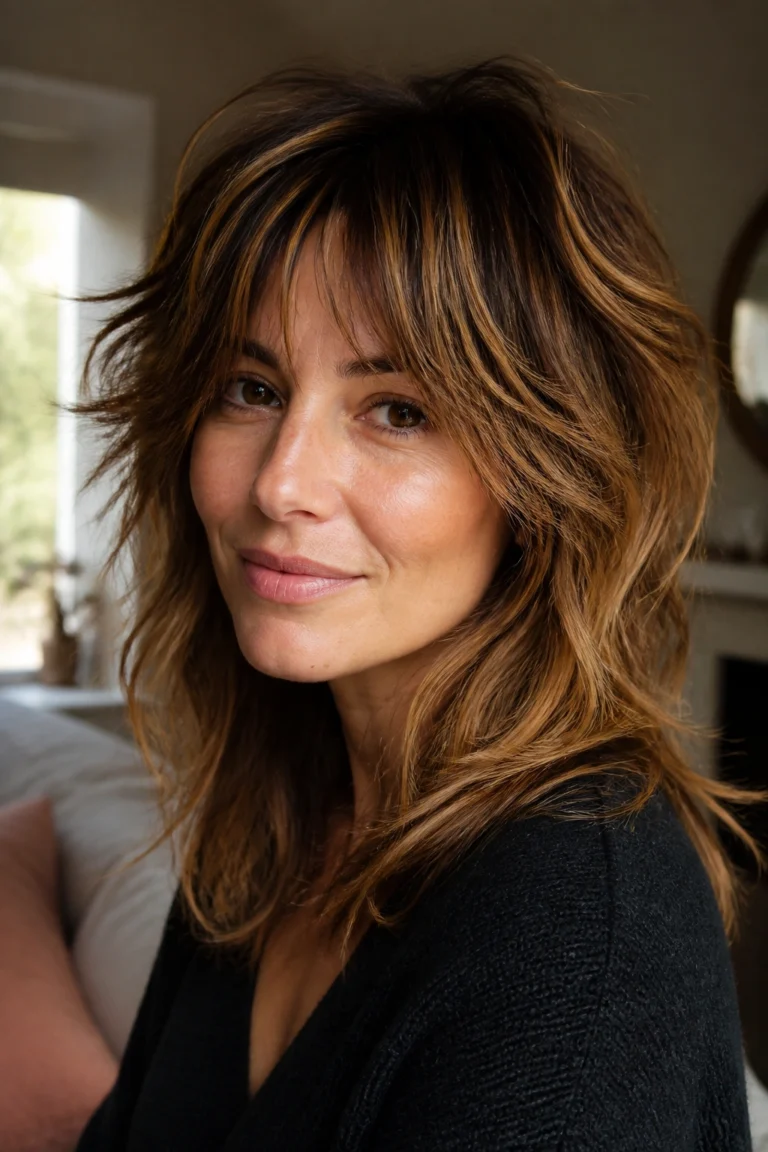 28 Caramel Brown Highlights for Round Faces