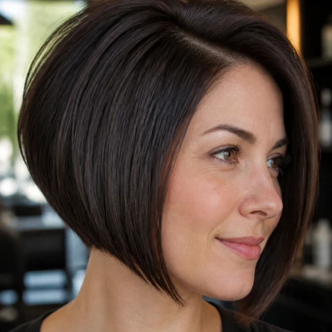 22 Short Stacked Inverted Bob Haircuts for Round Faces