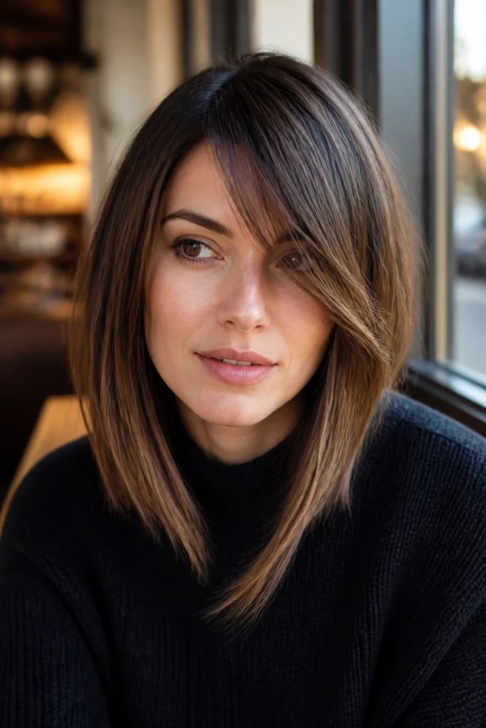 22 Long Asymmetrical Bob Haircuts for Round Faces