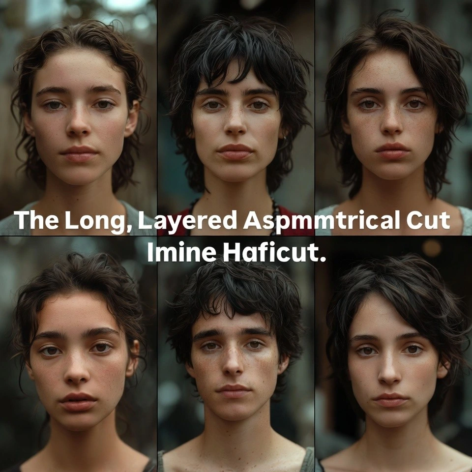 Head-and-shoulders of a woman with long layered asymmetrical cut