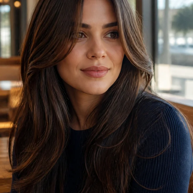 30 Brown Haircuts for Round Faces