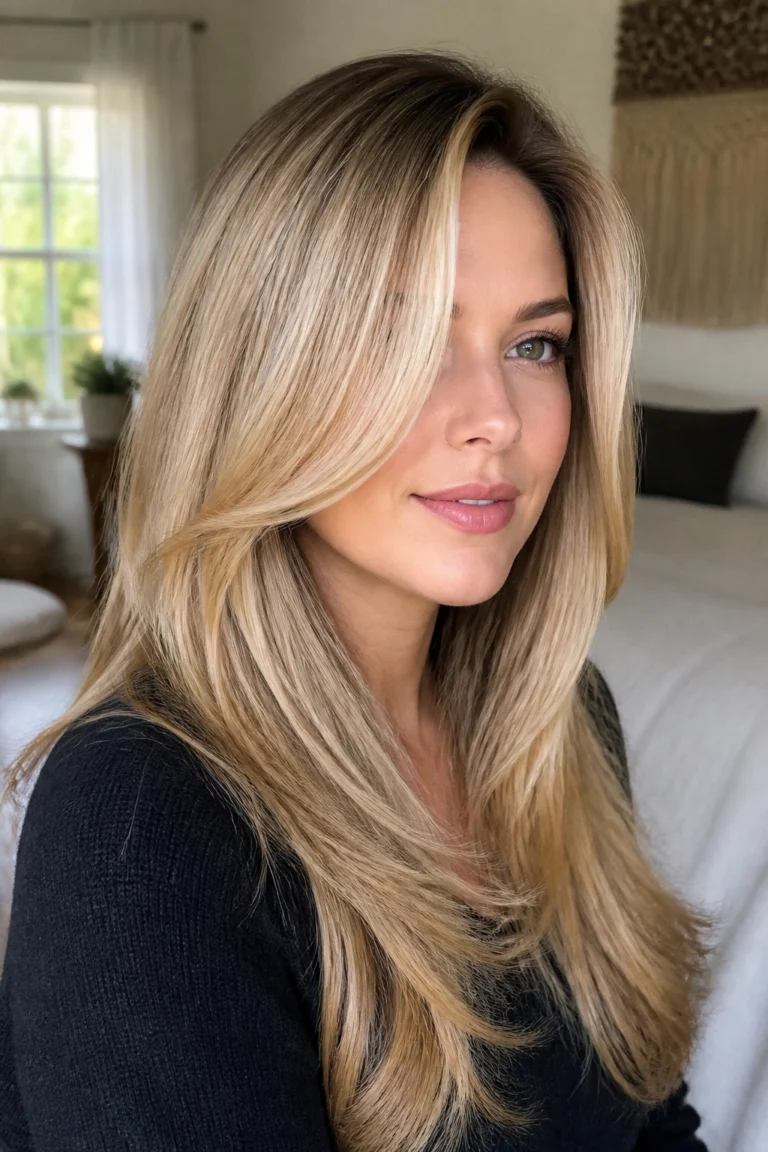 18 Long Blonde Hairstyles for Round Faces