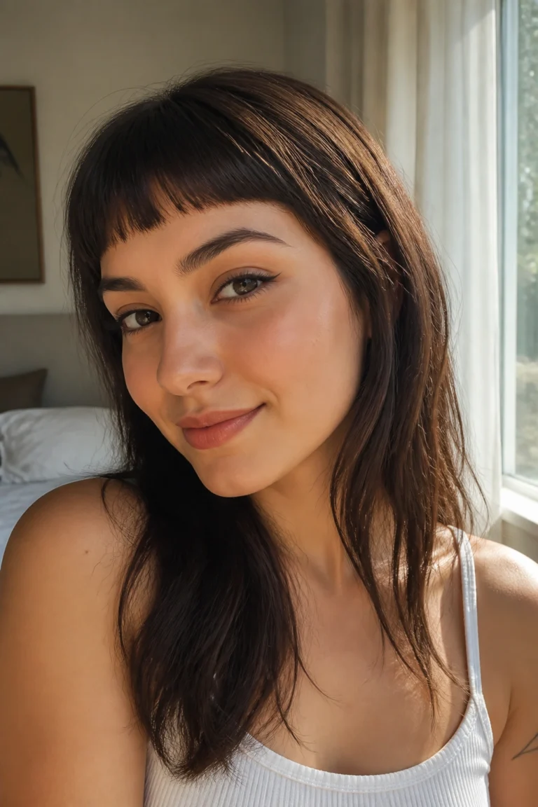 14 Long Micro Bangs for Round Faces