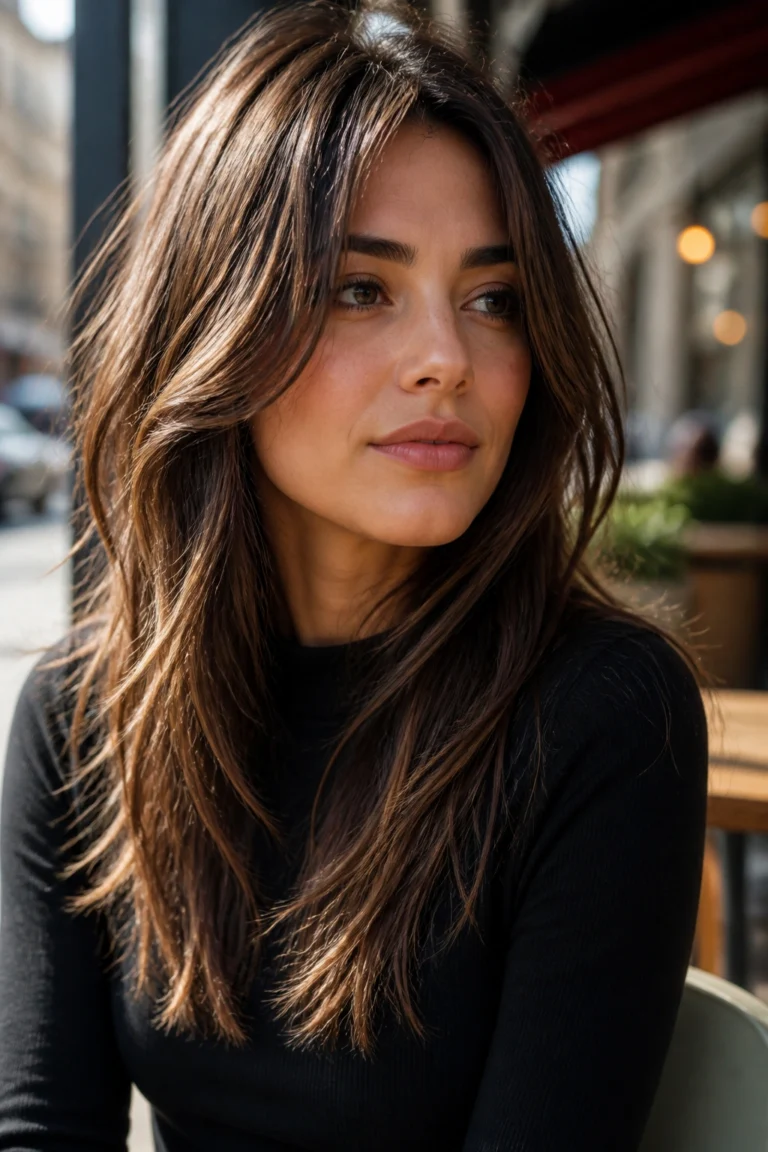 20 Long Textured Layered Haircuts for Round Faces