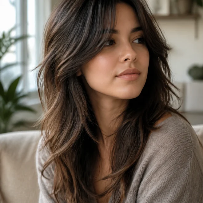 18 Low Long Shag Haircuts for Round Faces