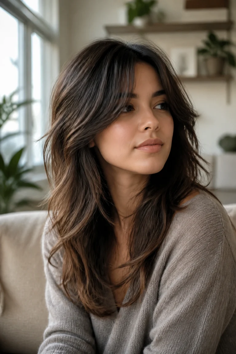 18 Low Long Shag Haircuts for Round Faces