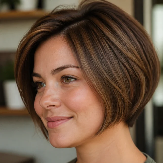 30 Short Stacked Bob Haircuts for Round Faces