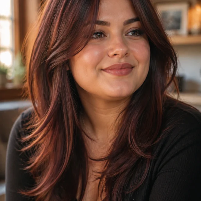 22 Brown Hairstyles for Round Faces