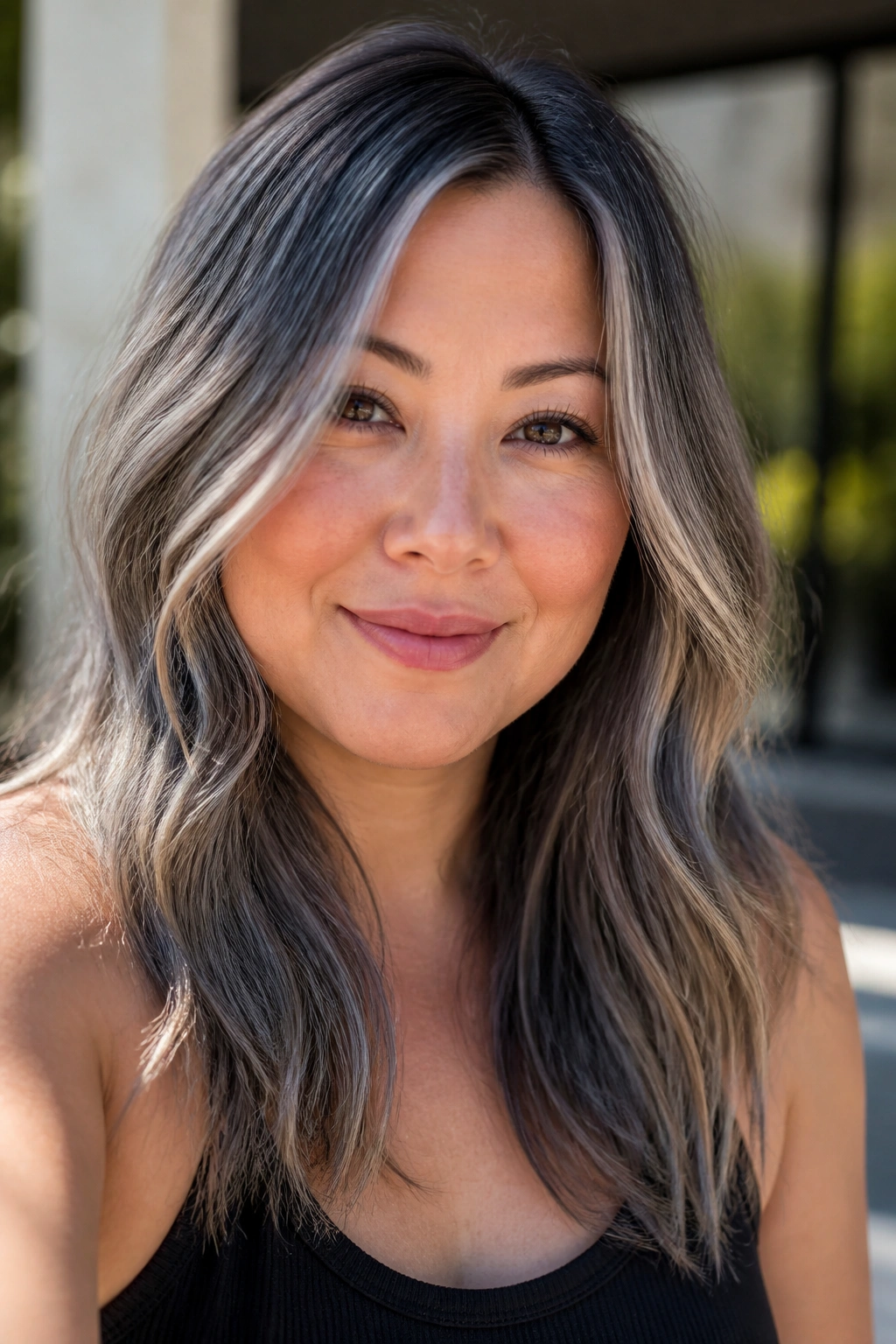 Close-up of a face with micro babylights creating a natural frosty look.