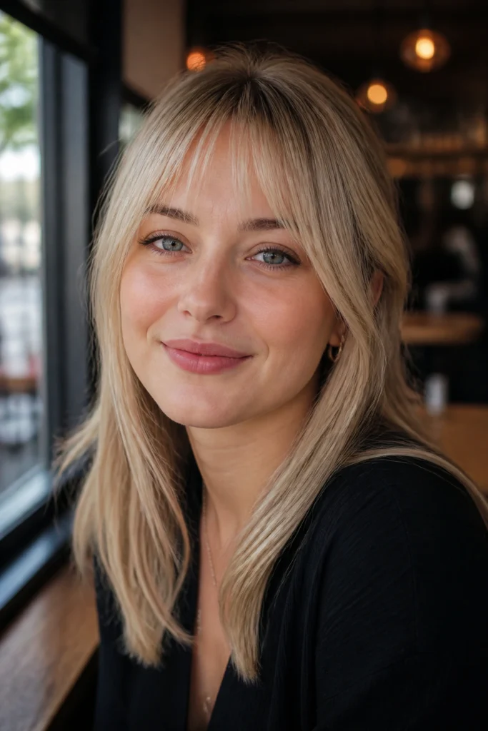 20 Blonde Bangs Ideas for Round Faces