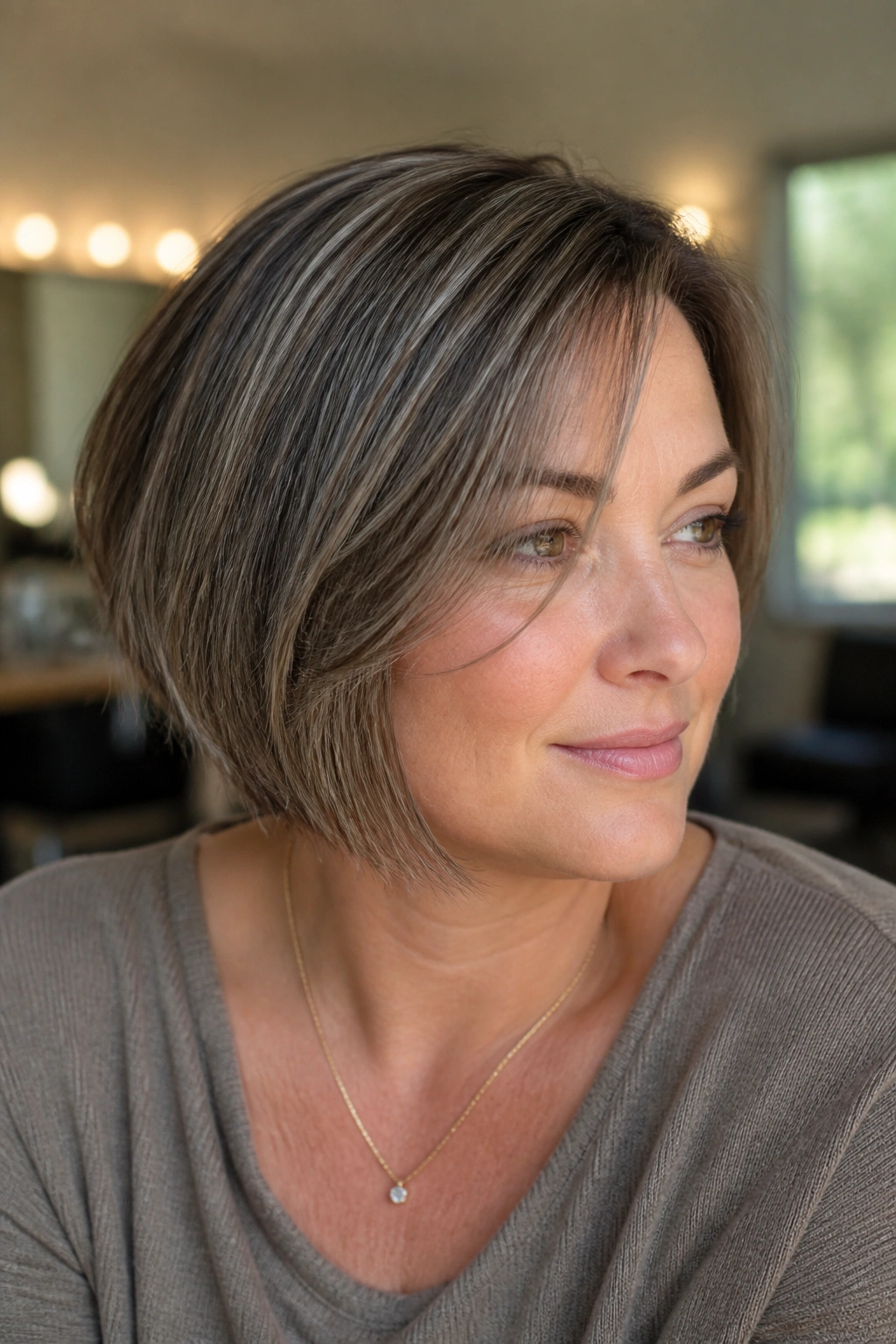 Close-up of a real person with micro-highlights on fine hair