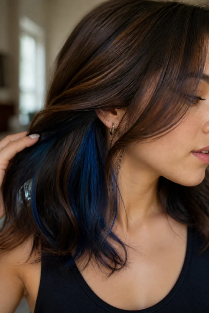 18 Blue Highlights for Brown Hair