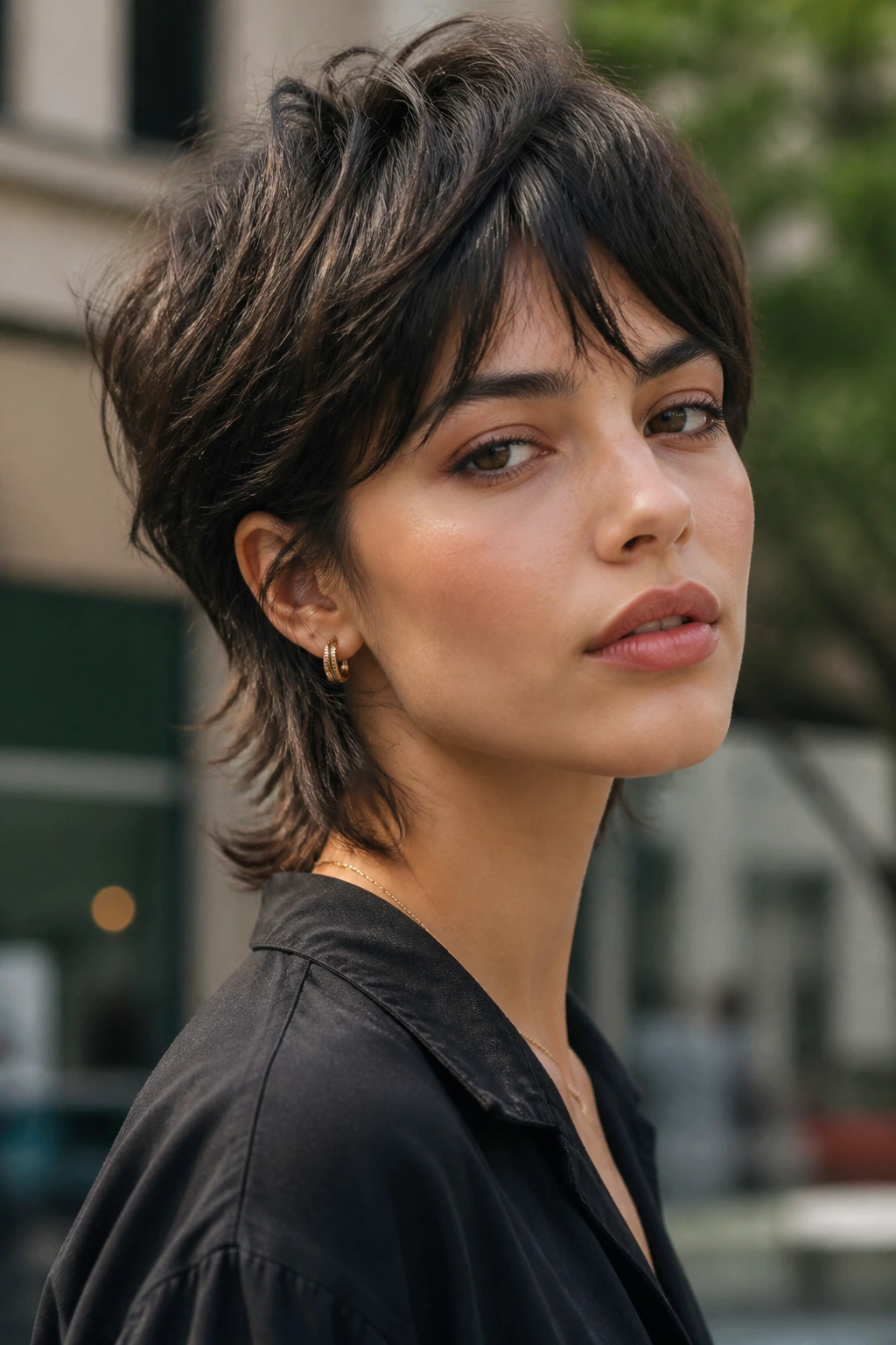 Real person with mixie haircut showing crown and nape