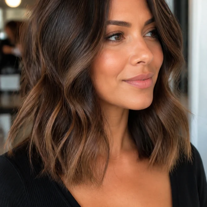 20 Brown Hair Color Ideas for Round Faces