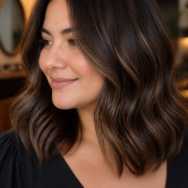25 Chocolate Brown Highlights for Round Faces