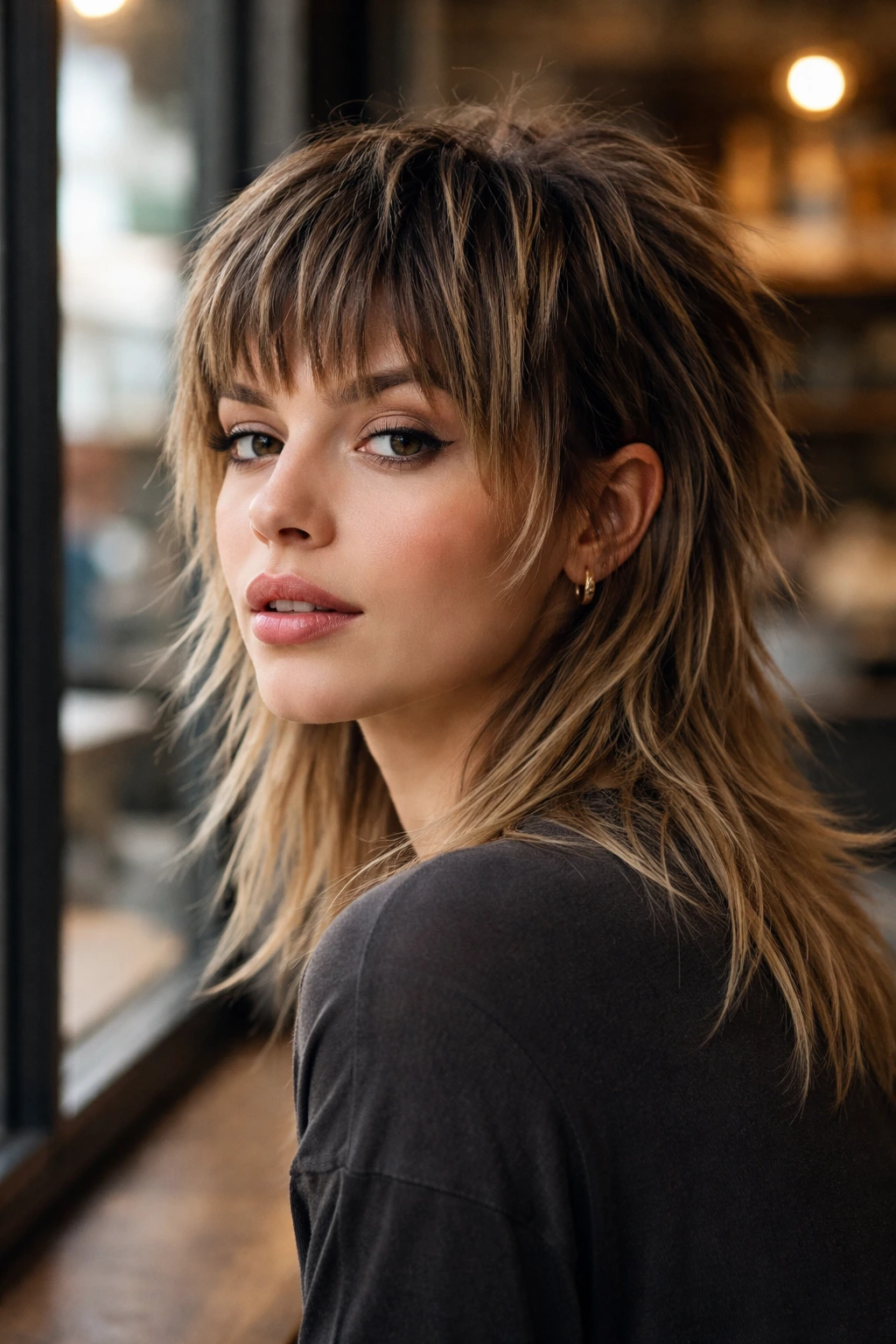 Head-and-shoulders portrait of a real person with a modern mullet fringe