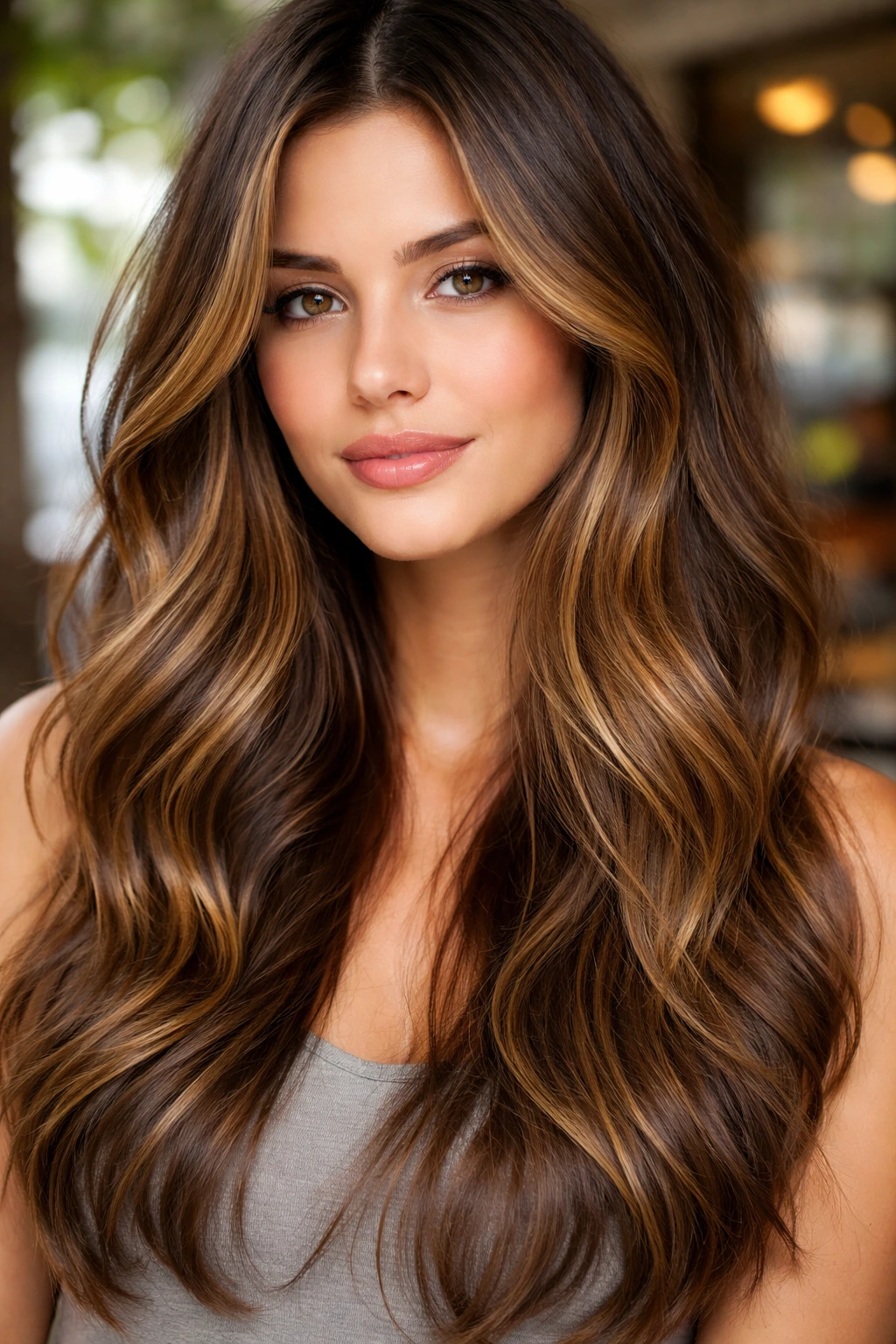 Portrait of a real person with natural growth highlights and sun-kissed ends