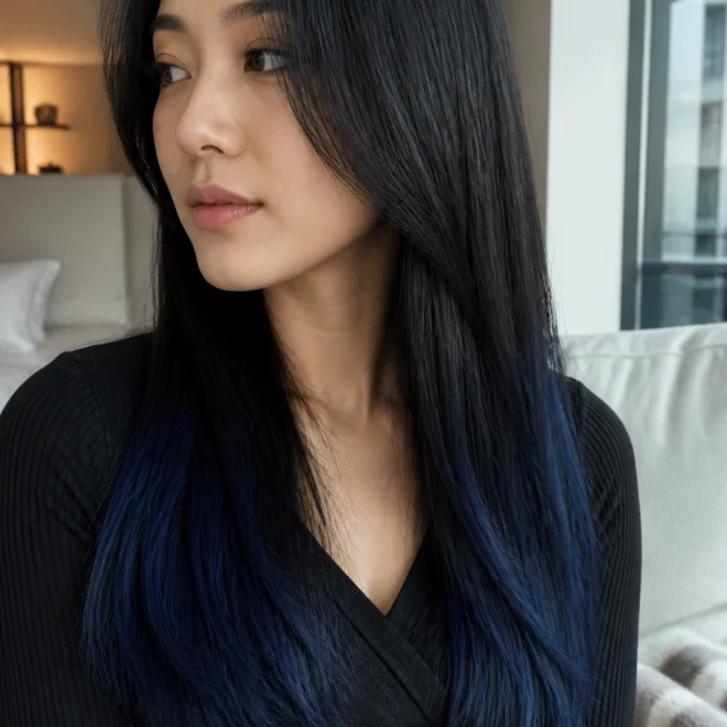 25 Black Blue Ombre Hair Ideas for Long Hair