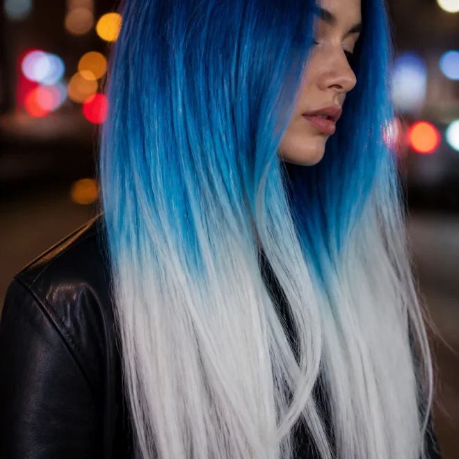 25 Blue White Ombre Hair Ideas for Long Hair