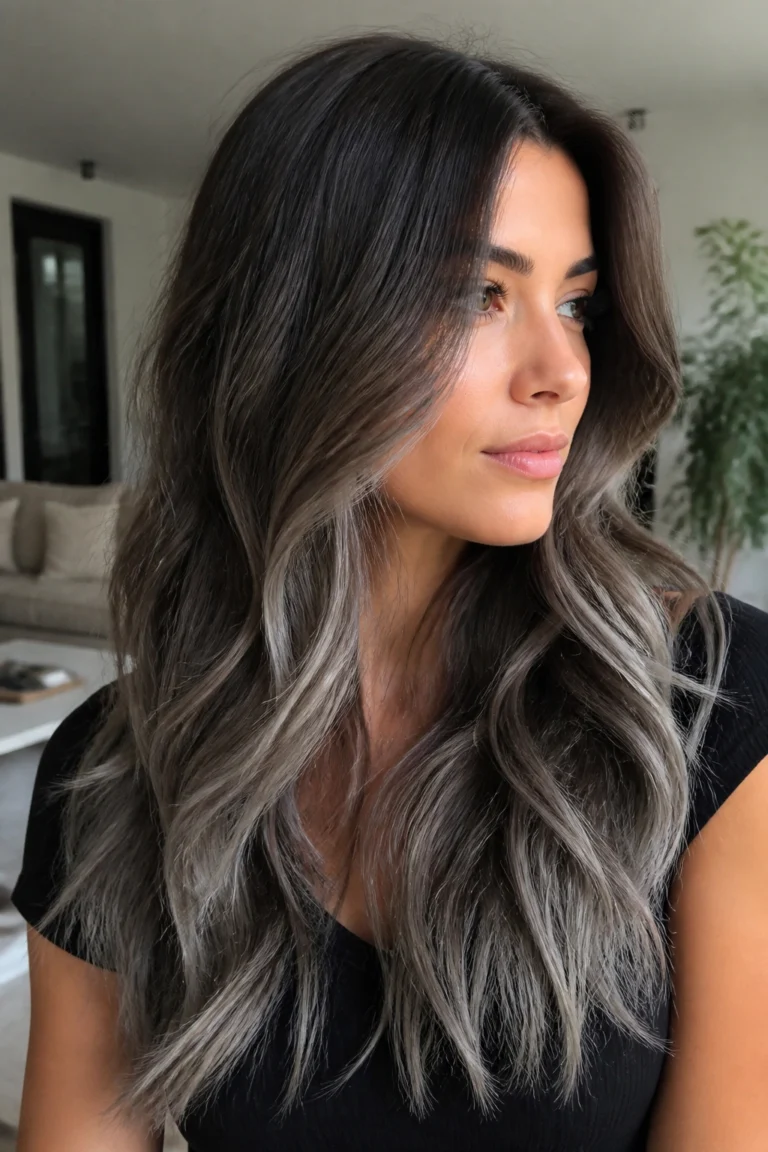 20 Brunette Silver Ombre Hair Ideas for Long Hair