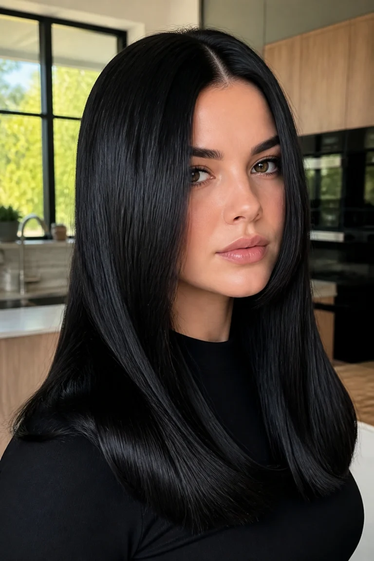 30 Black Hair Color Ideas for Round Faces