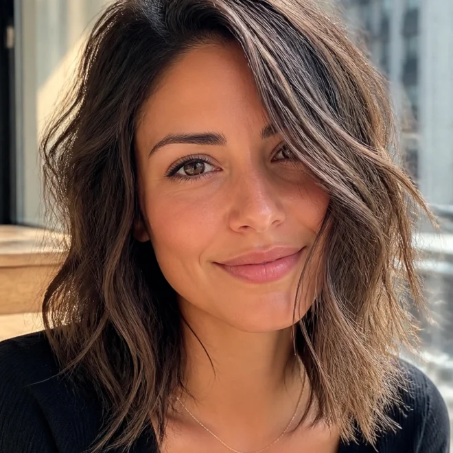 25 Messy Long Bob Haircuts for Round Faces