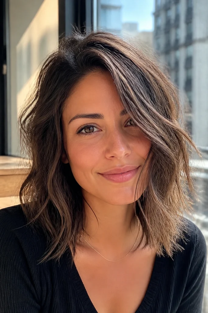 25 Messy Long Bob Haircuts for Round Faces