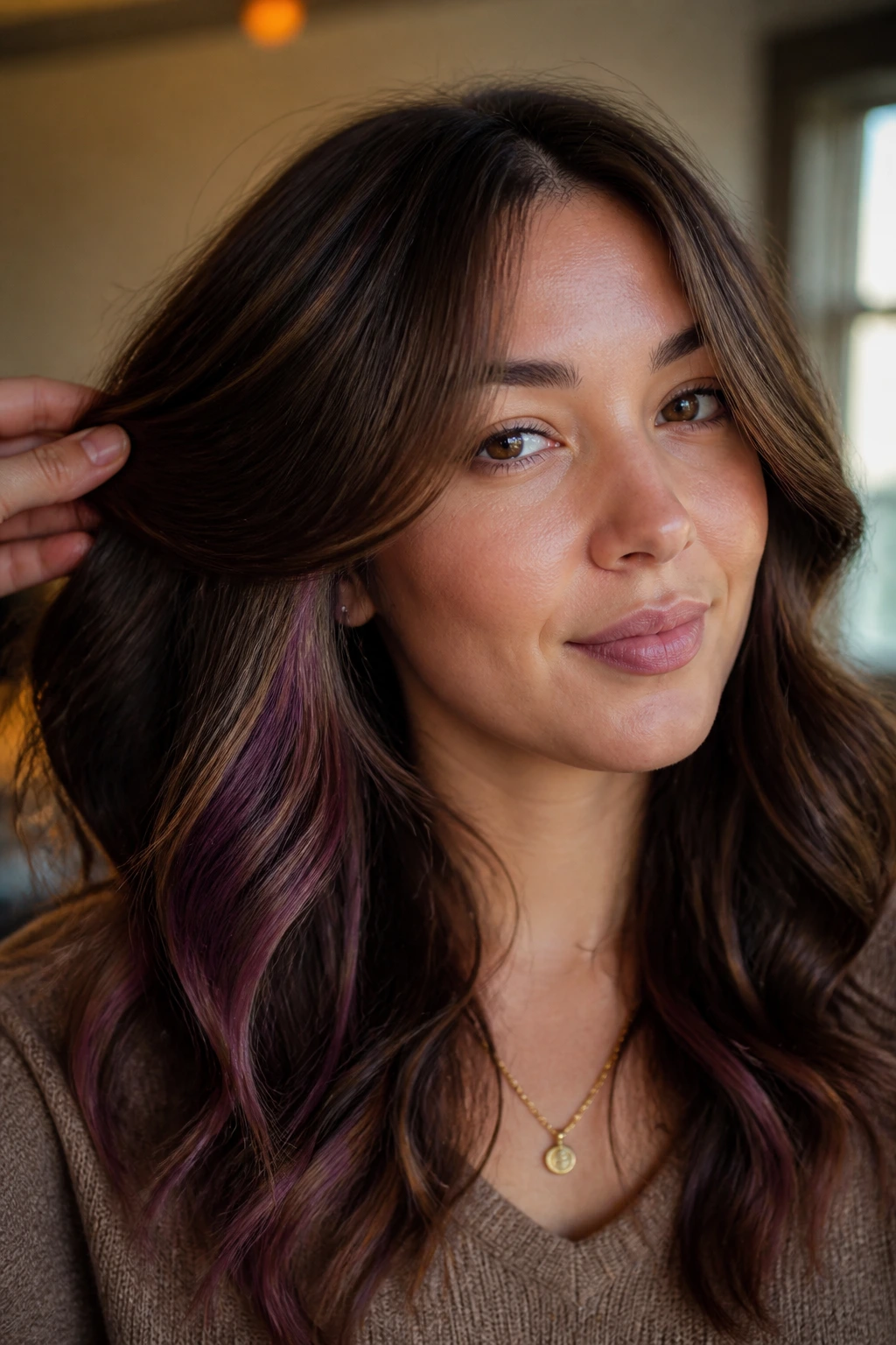 Close-up showing peekaboo color under the top layer