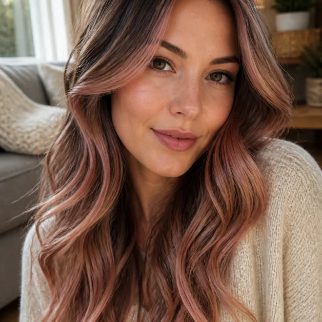 20 Rose Gold Balayage Looks for Brown Hair