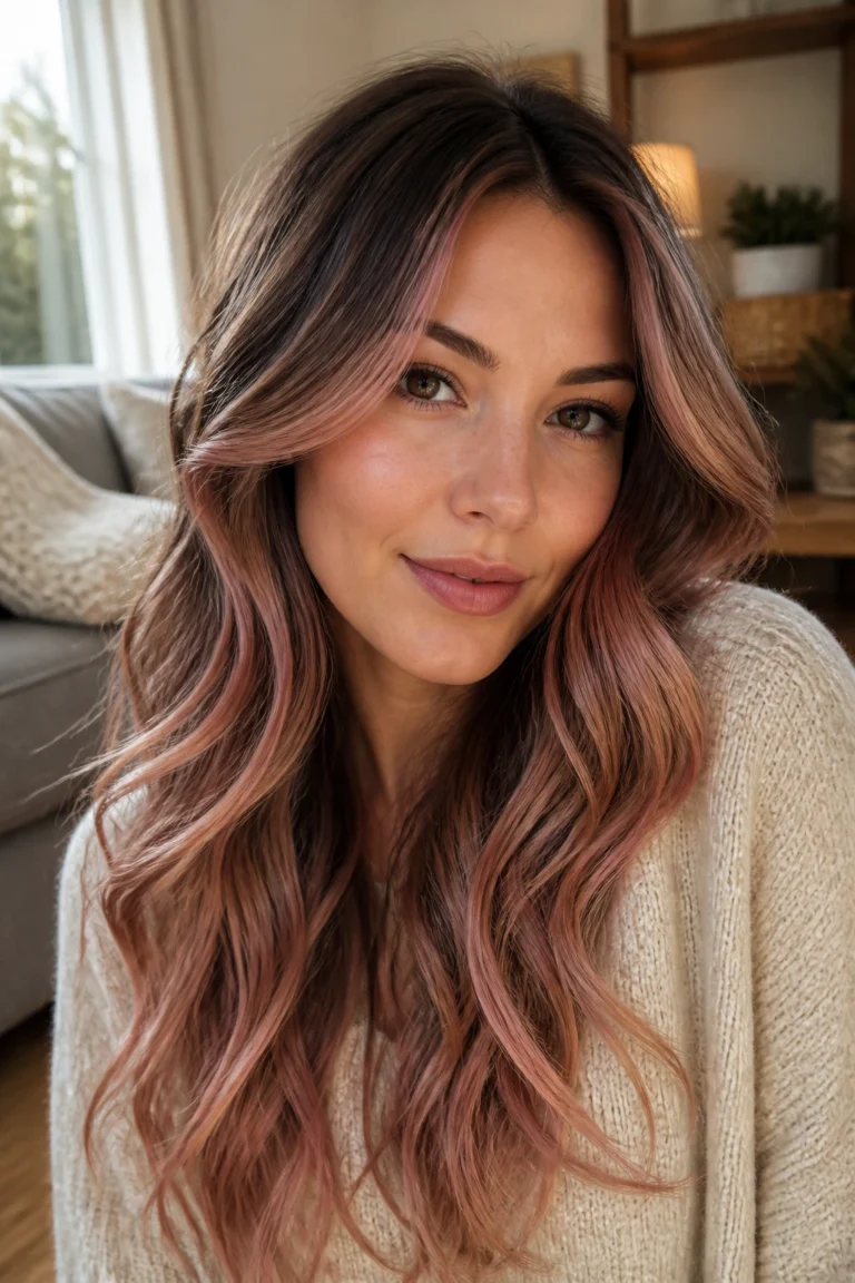 20 Rose Gold Balayage Looks for Brown Hair