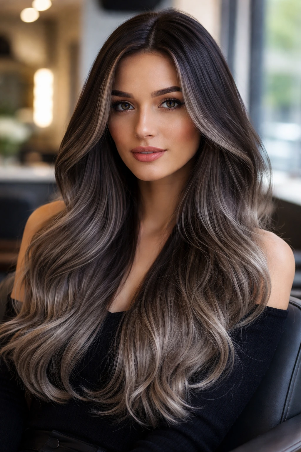 Close-up portrait of a real person with pewter gray hair in a subtle fade