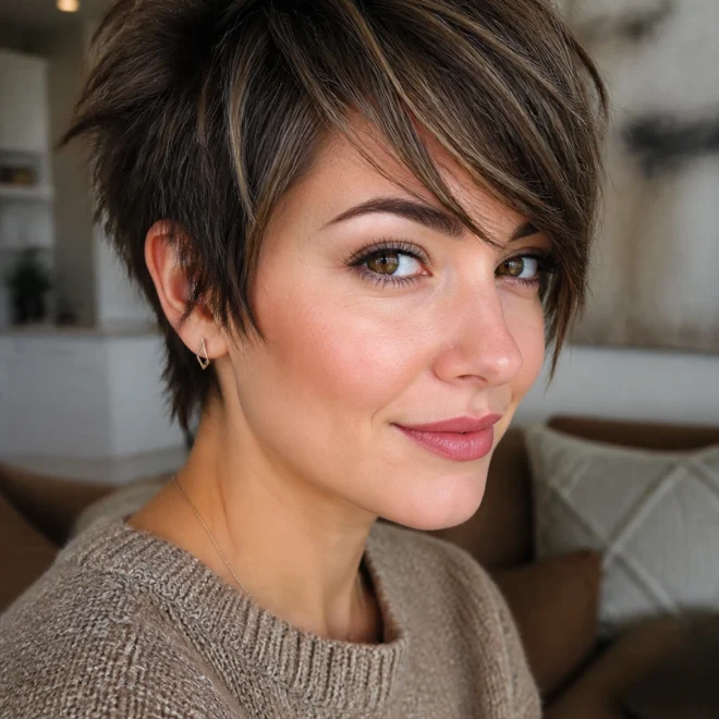22 Short Shaggy Pixie Cuts for Round Faces