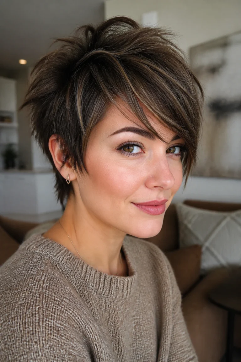 22 Short Shaggy Pixie Cuts for Round Faces