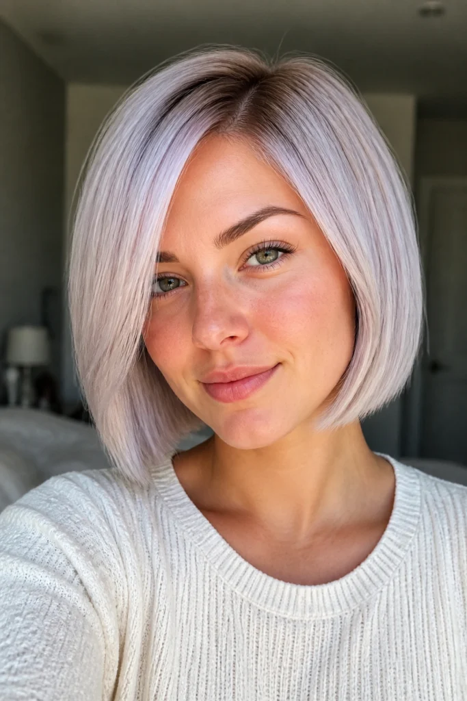 30 Platinum Blonde Hair Color Ideas for Round Faces