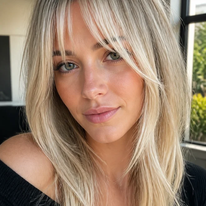18 Platinum Bangs Ideas for Round Faces