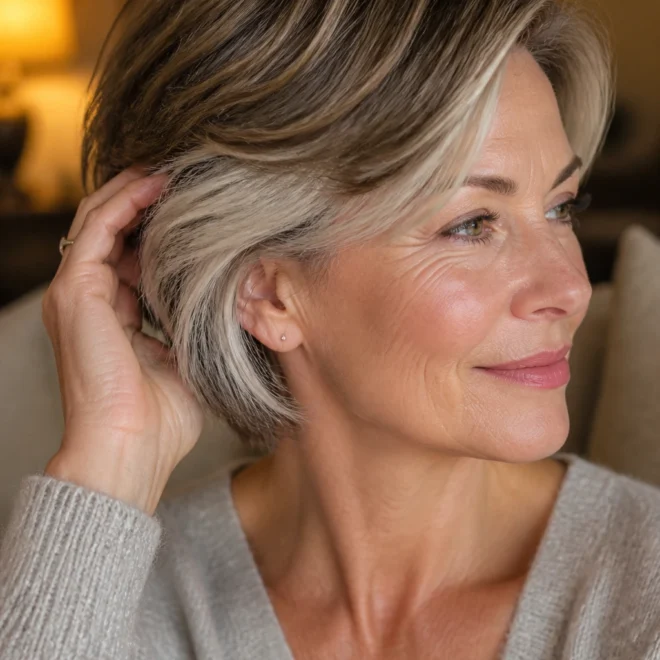 32 Blonde Highlights for Short Hair Over 50