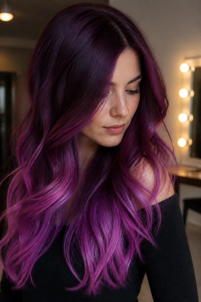22 Pink Purple Ombre Hair Ideas for Long Hair