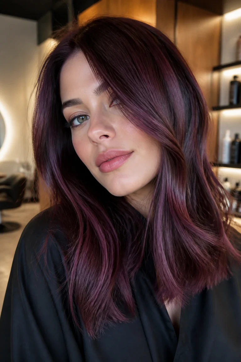 22 Purple Burgundy Hair Color Ideas for Cool Skin Tones