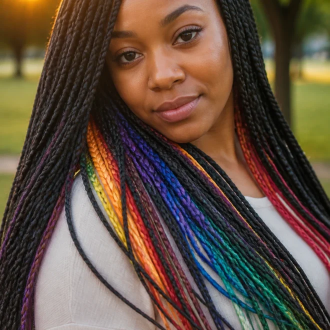 15 Colored Braid Hairstyles for Long Hair