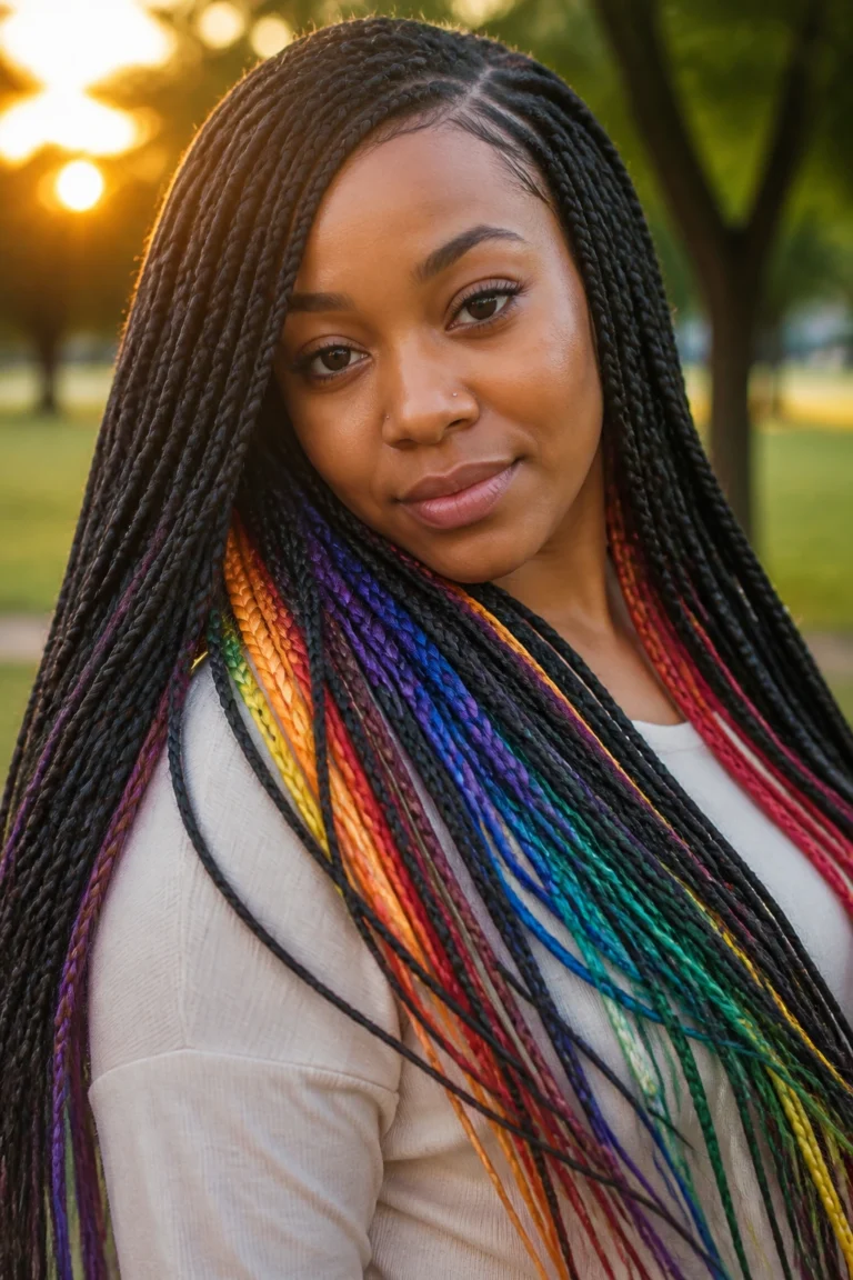 15 Colored Braid Hairstyles for Long Hair