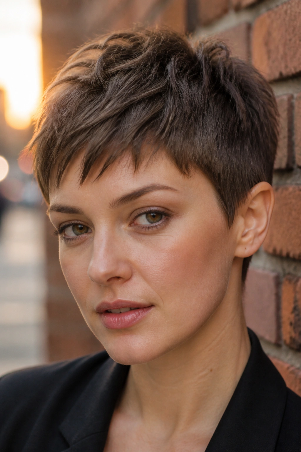 Close-up of a real person with a razor-cut crop showing broken ends.